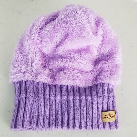 Britt's Knits Youth Purple Knit Winter Hat Pompom - Picture 12 of 12